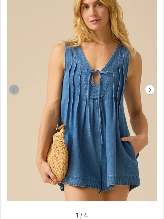 Altar'd State Dresses & Skirts - Altar’d State, Evie Denim Romper, medium wash, lightweight, Medium